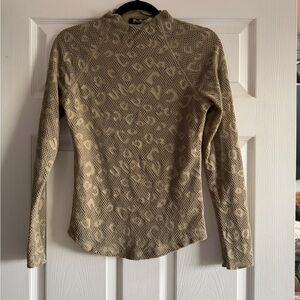 Miss Me Beige Leopard Mesh Long Sleeve Top